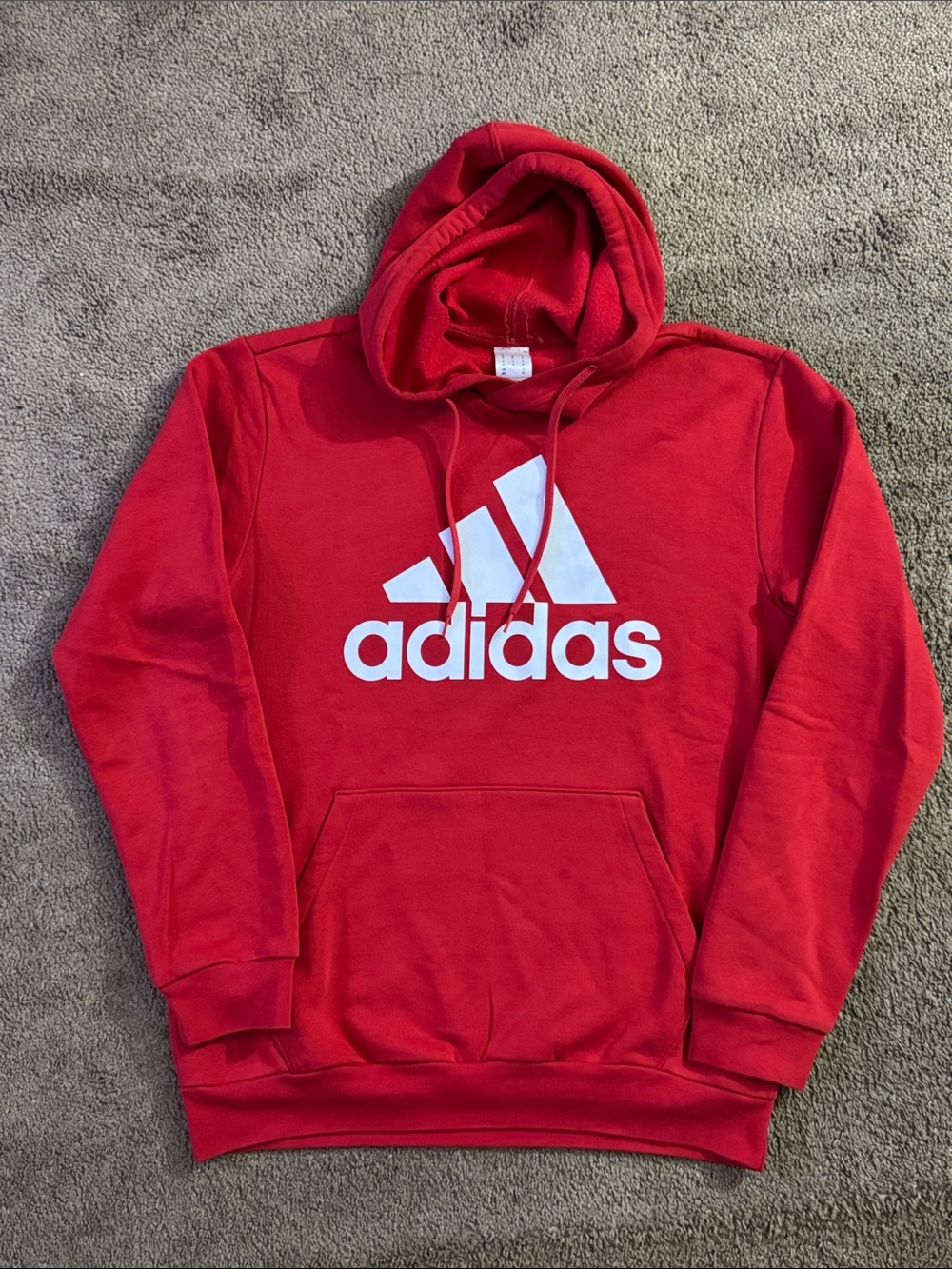 adidas Red Hoodie with White Trefoil Logo